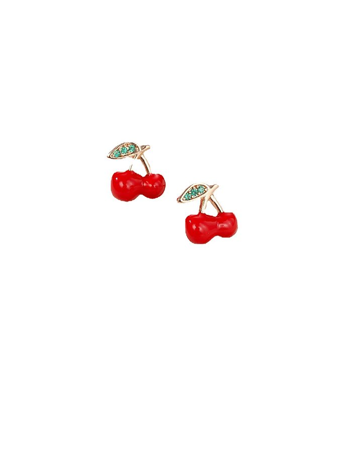 1 Pair INS Style Lady Fruit Copper Plating Gold Plated Ear Studs