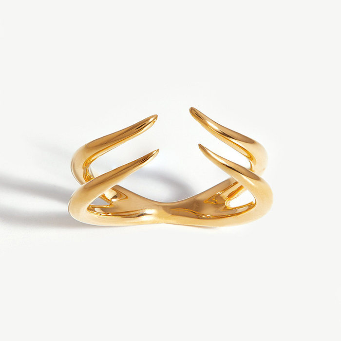 Anéis abertos com revestimento de cobre geométrico glam