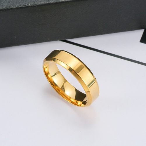 INS Style Simple Style Solid Color Stainless Steel Plating Rings