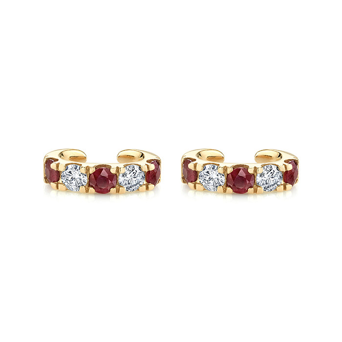 1 Pair Simple Style Round Plating Inlay Copper Zircon Gold Plated Ear Cuffs