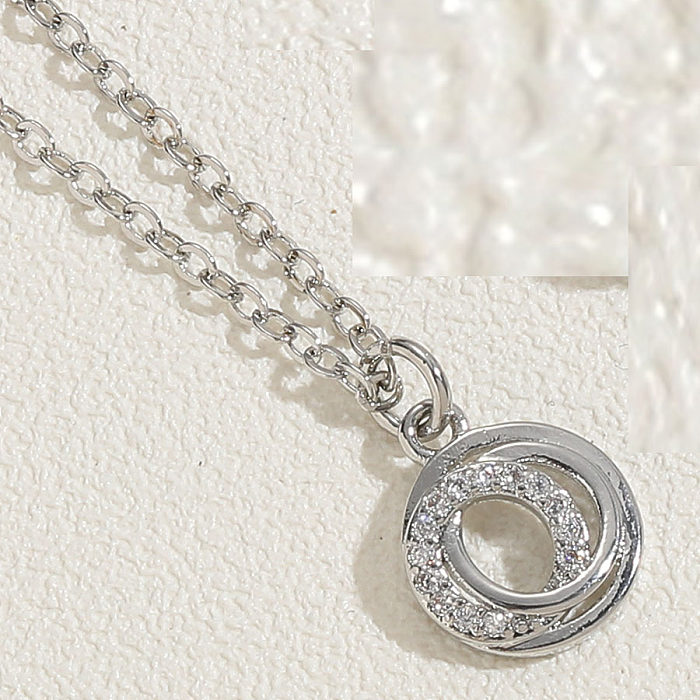 Estación independiente nuevo anillo geométrico circón pequeño colgante collar femenino estilo Ins moda Simple Ol exquisita cadena de clavícula