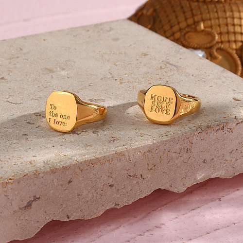 أزياء الحروف الإنجليزية الدائري مطلي 18K الذهب خاتم المرأة المجوهرات بالجملة