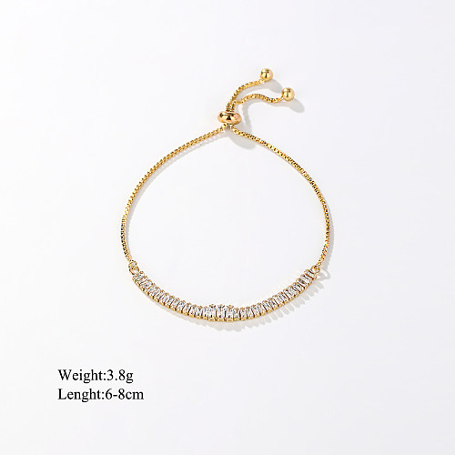 Bracelets plaqués or 14 carats avec incrustation de cuivre de couleur unie brillante pour trajet de style simple