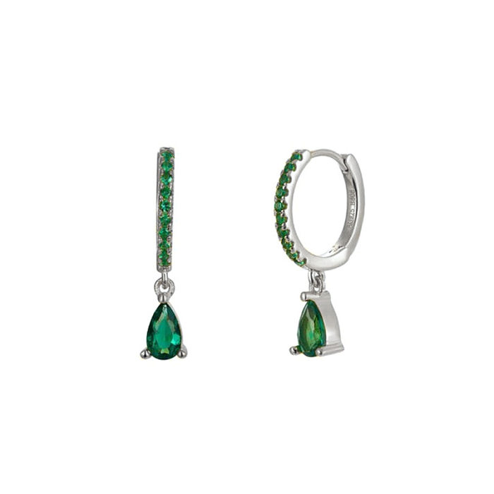 Boucles d'oreilles de luxe légères européennes et américaines, aiguille en argent S925, goutte d'eau géométrique en diamant
