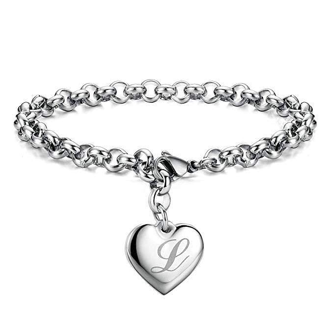 IG Style Letter Heart Shape Copper Charm Bracelets