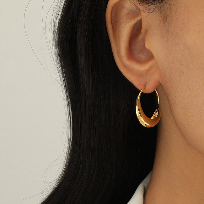 1 Piece Casual Simple Style Solid Color Copper Plating Gold Plated Silver Plated Ear Studs