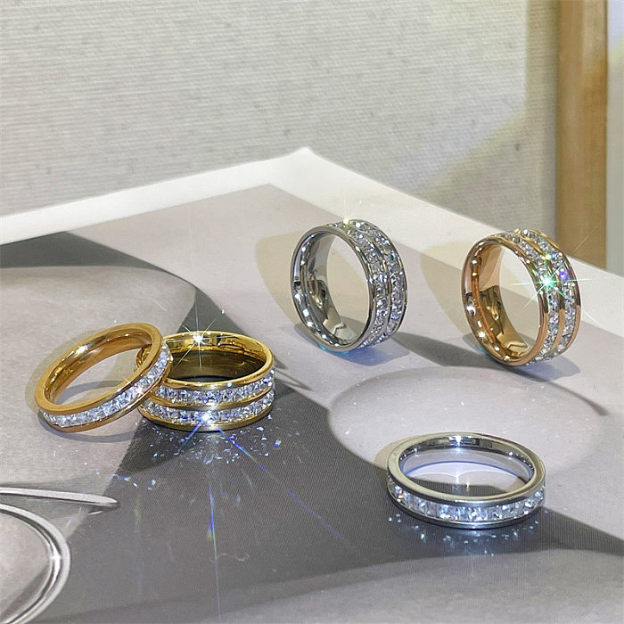 Anéis de diamante artificiais do embutimento Titanium redondo brilhante do chapeamento de aço
