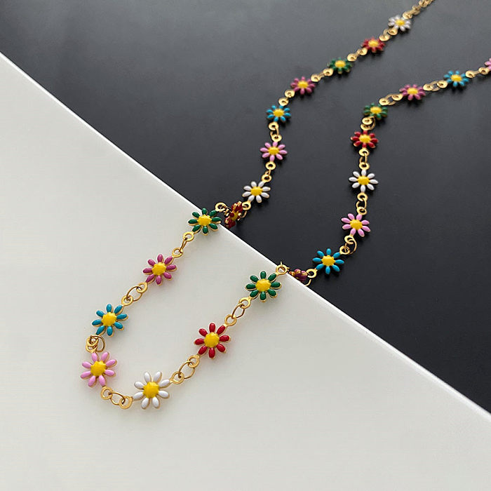 Sweet Flower Copper Plating Bracelets Necklace