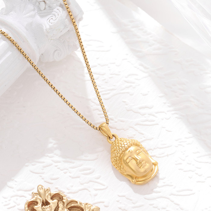 Collier pendentif bouddha en cuivre de style classique