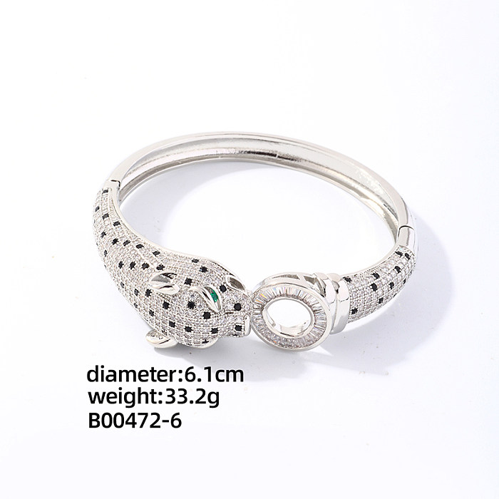 Style Vintage géométrique cuivre placage incrustation Zircon blanc plaqué or plaqué or anneaux Bracelets