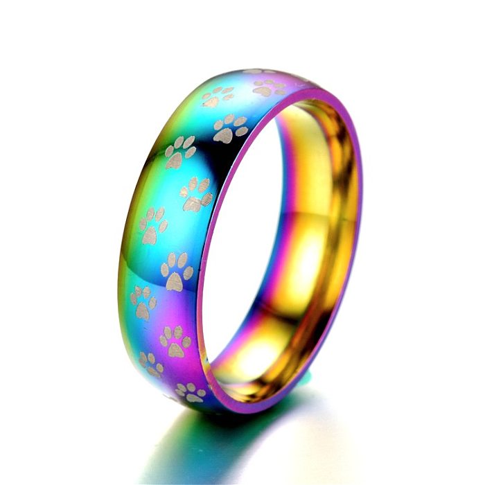 Wholesale Colorful Little Feet Titanium Steel Ring jewelry