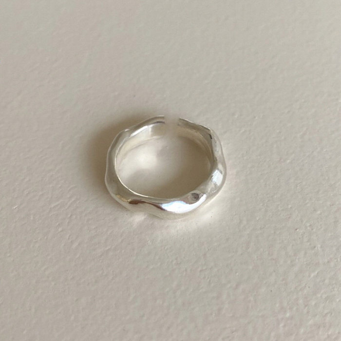 Einfacher Stil, herzförmige offene Ringe mit Kupferbeschichtung und Inlay aus künstlichen Diamanten