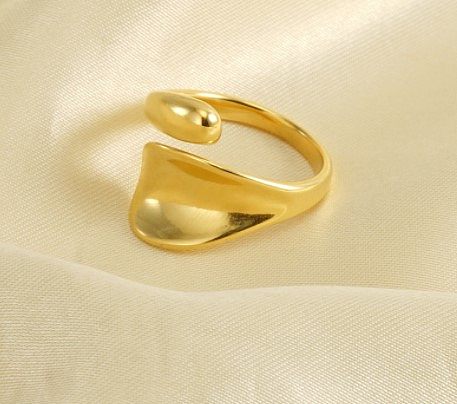 Lady Geometric Stainless Steel Gold Plated Open Ring 1 Piece
