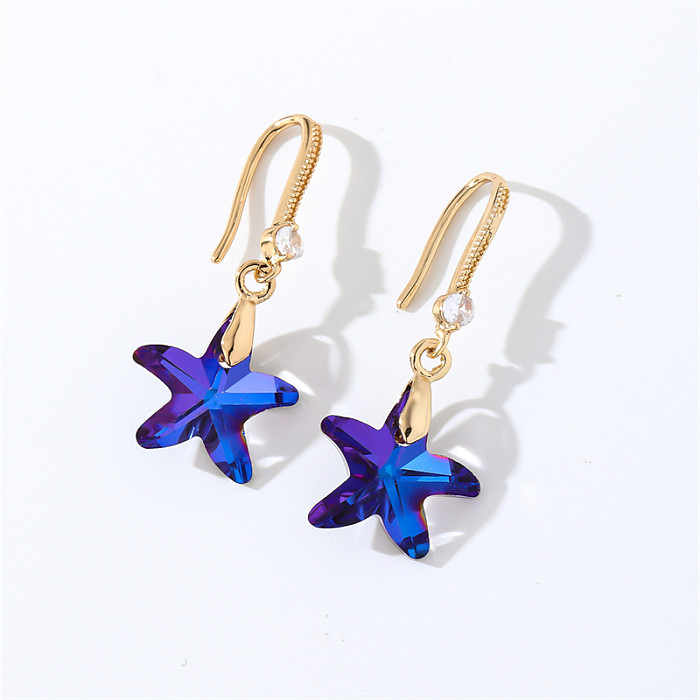 1 Pair Casual Elegant Modern Style Geometric Heart Shape Flower Copper Drop Earrings