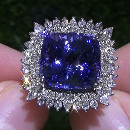 New Sparkling Purple Diamond Color Treasure Series Copper Ring