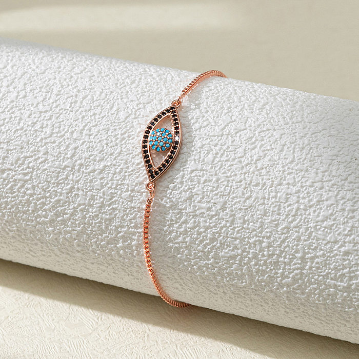 Fashion Eye Copper Inlay Zircon Bracelets 1 Piece