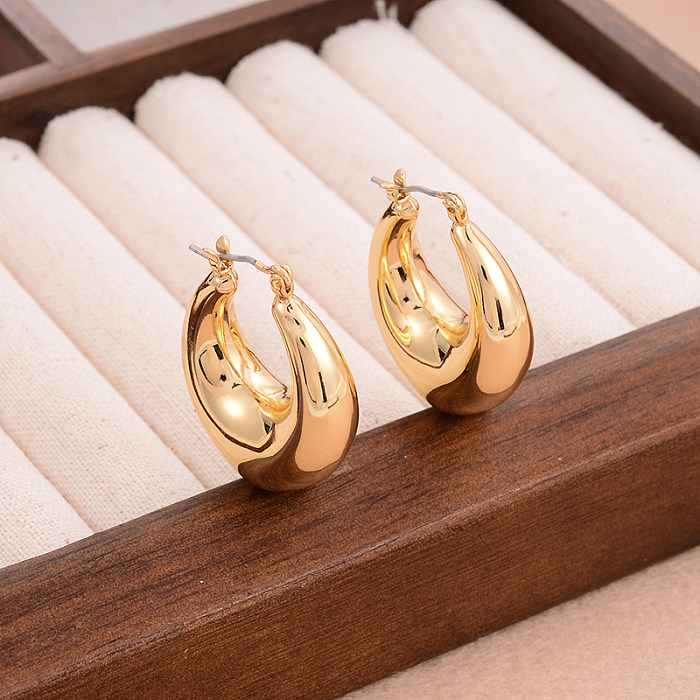 1 Pair IG Style Simple Style C Shape Geometric Plating Copper Earrings