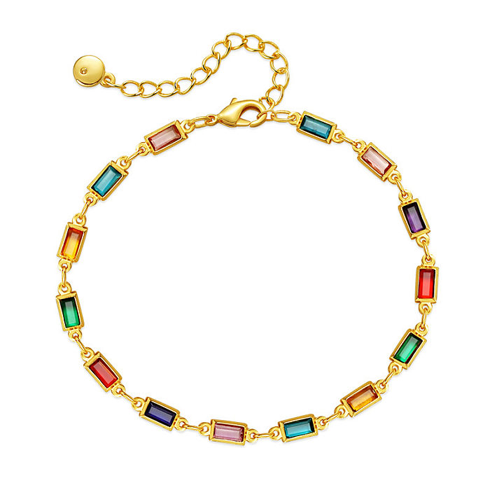 Fashion Geometric Copper Plating Zircon Bracelets 1 Piece