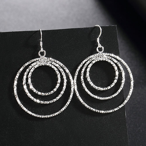 1 Pair Exaggerated Circle Copper Plating Drop Earrings