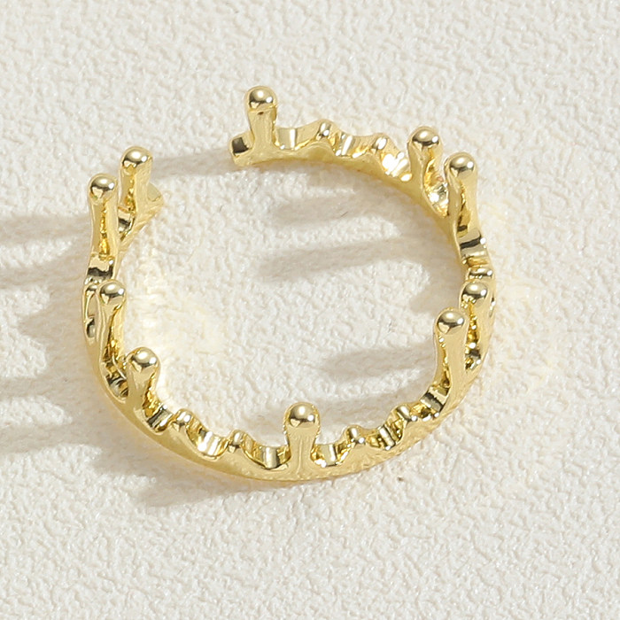 Casual estilo vintage estilo simples cor sólida titânio aço cobre chapeamento incrustação jade 14k banhado a ouro branco banhado a ouro anéis abertos