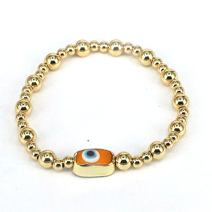 Fashion Devil'S Eye Copper Gold Plated Bracelets 1 Piece