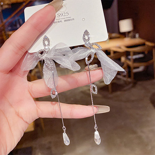 1 Paar Kupfer-Ohrringe im Feen-Stil mit süßer Schleife und Knoten