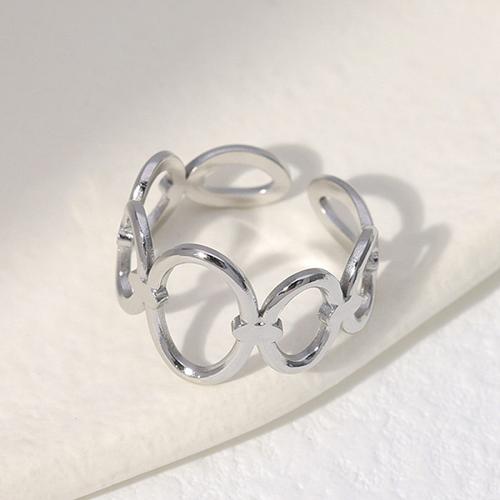 Simple Style Geometric Stainless Steel Open Ring In Bulk