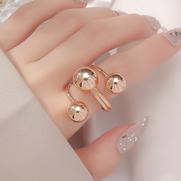 Wholesale Basic Solid Color Stainless Steel Plating 18K Gold Plated Open Rings