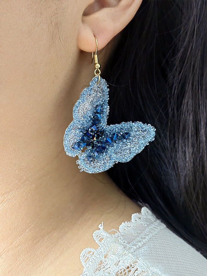 Sweet Butterfly Copper Drop Earrings 1 Pair