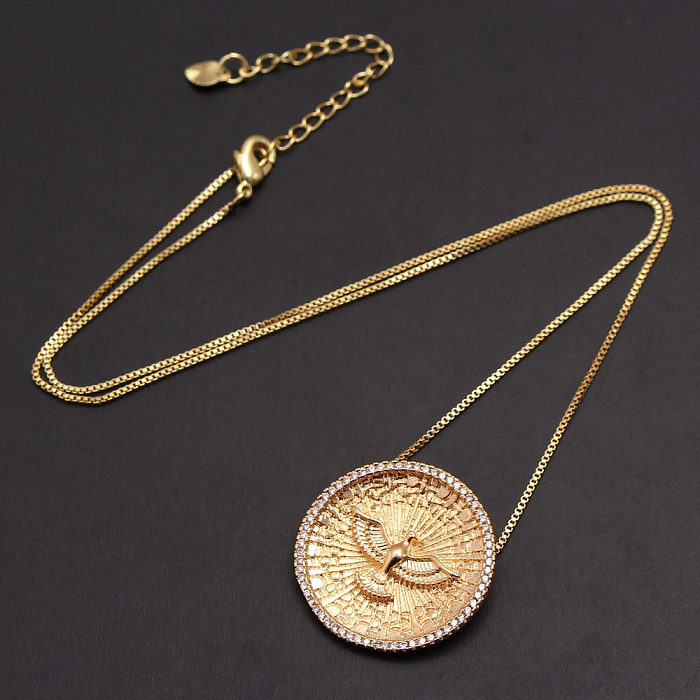 Collier en Zircon plaqué or et cuivre, Style Vintage, Style Simple, aigle géométrique, en vrac