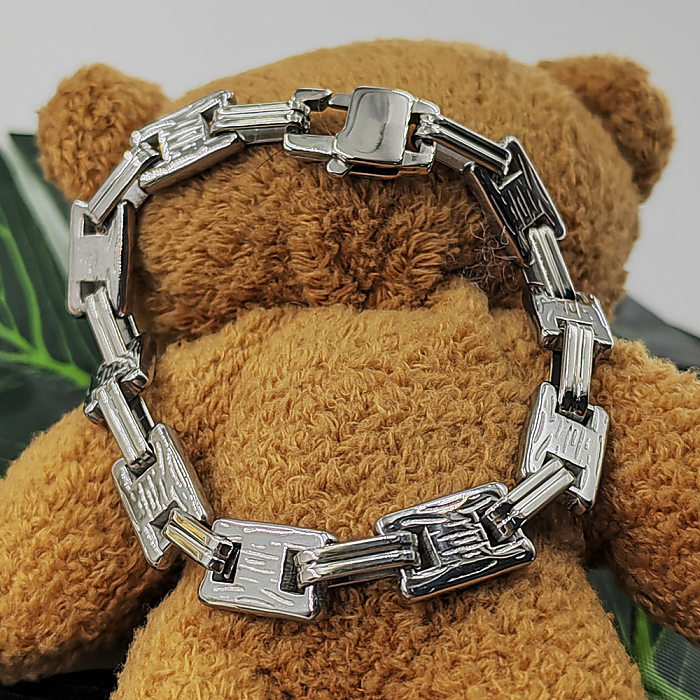 Hip-Hop Punk Geometric Stainless Steel Titanium Steel Plating Bracelets Necklace