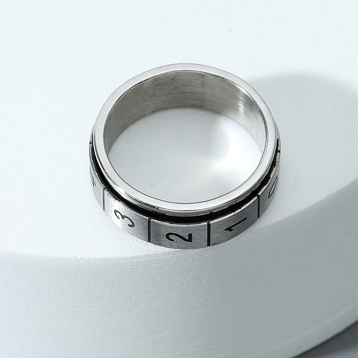Anneaux en acier inoxydable avec numéro de mode, anneaux en acier inoxydable de polissage, 1 pièce