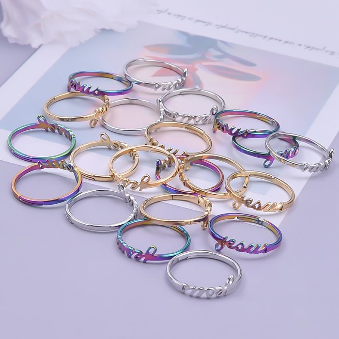 Wholesale Simple Style Geometric Stainless Steel Open Rings