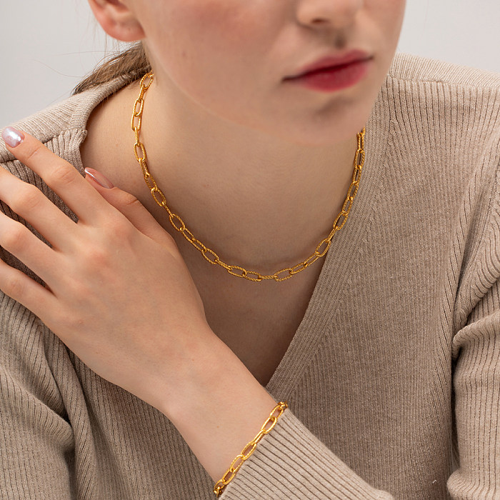 Estilo INS Retro The Answer Collar de pulseras chapadas en oro de 18 quilates con revestimiento de acero inoxidable