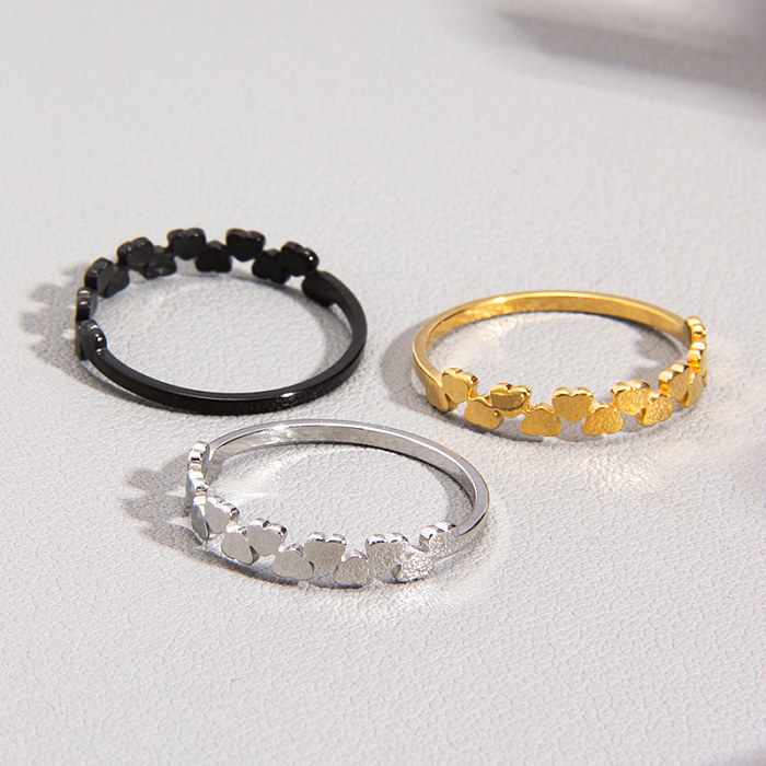 Lady Simple Style Heart Shape Stainless Steel Rings