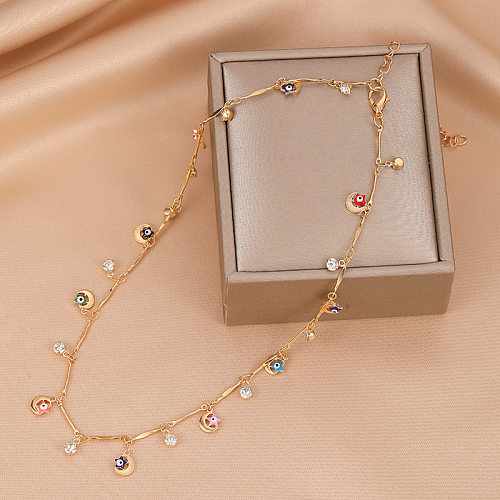 1 Piece Fashion Star Copper Inlay Rhinestones Necklace