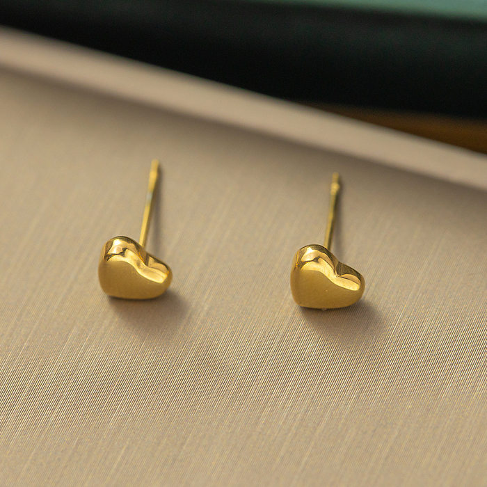 Lässiger einfacher Stil in Herzform, Titan-Stahl-Beschichtung, Inlay, Perlen-Muschel-Armbänder, Ohrringe, Halskette