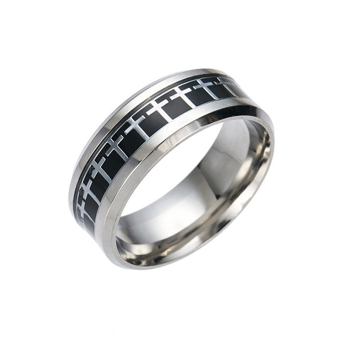 Fashion Stainless Steel Cross Pattern Ring Wholesale