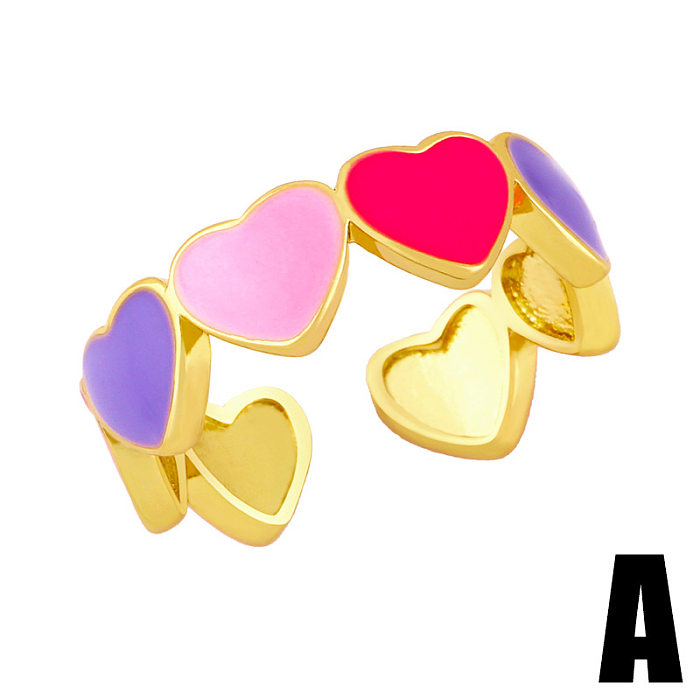 Wholesale Jewelry Color Heart Ring Copper Ring jewelry