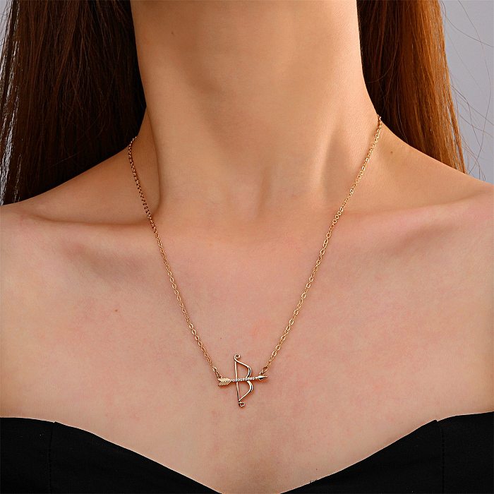 Wholesale Jewelry Cupid's Arrow Pendant Copper Inlaid Zircon Necklace jewelry
