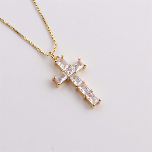 Retro Copper Plated Cross Necklace Wholesale jewelry