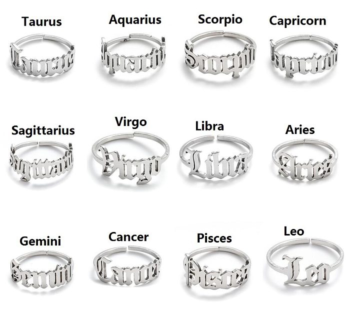 Women'S Fashion Constellation Stainless Steel No Inlaid Stainless Steel Rings