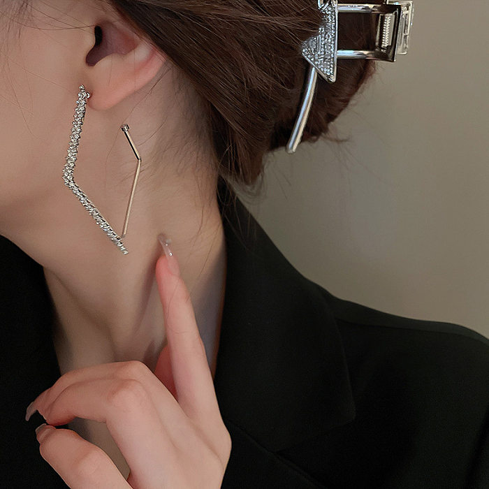 1 Pair Elegant Luxurious Simple Style Rhombus Plating Inlay Copper Artificial Rhinestones 14K Gold Plated Ear Studs