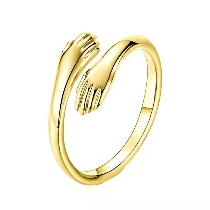 Simple Style Hand Stainless Steel Plating Open Ring 1 Piece