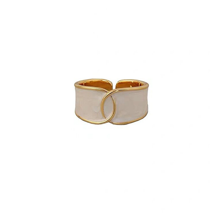 Modischer offener Ring mit einfarbiger Kupferbeschichtung, 1 Stück