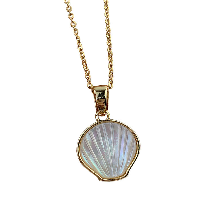 Fashion Shell Copper Inlaid Shell Necklace 1 Piece