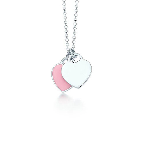 Simple Style Heart Shape Copper Enamel Pendant Necklace