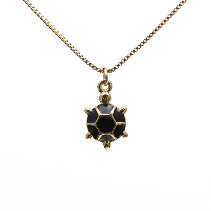1 Piece Fashion Tortoise Animal Copper Plating Inlay Zircon Pendant Necklace