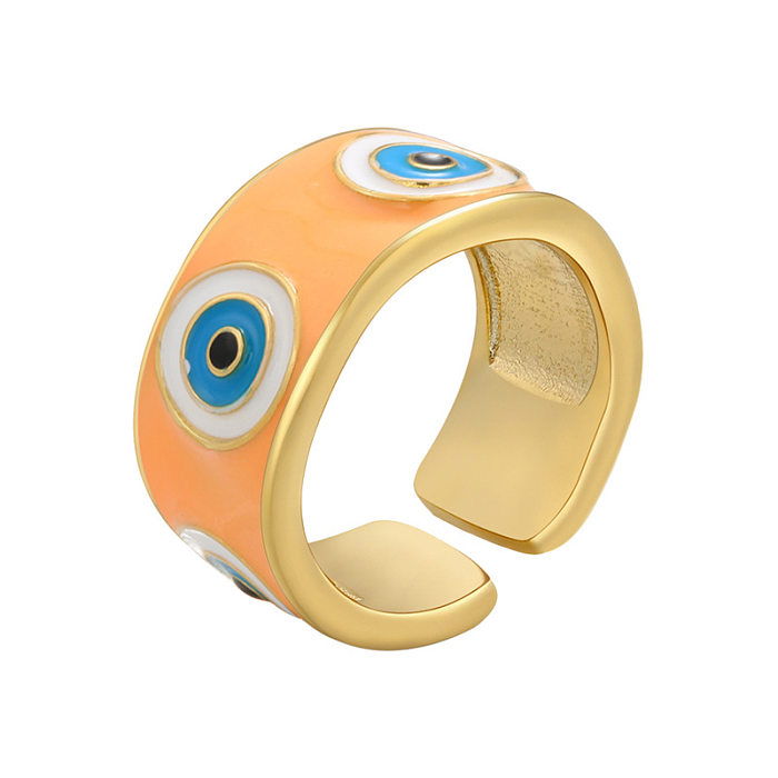 Color Dripping Eye Ring Color Matching Peach Heart Eye Opening Ring Wholesale