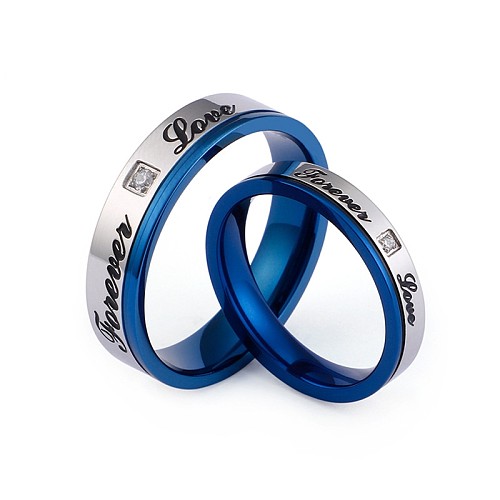 Europäische und amerikanische Mode im neuen Stil Englisch Forever Love Eternal Love Intarsien Zirkon Ring